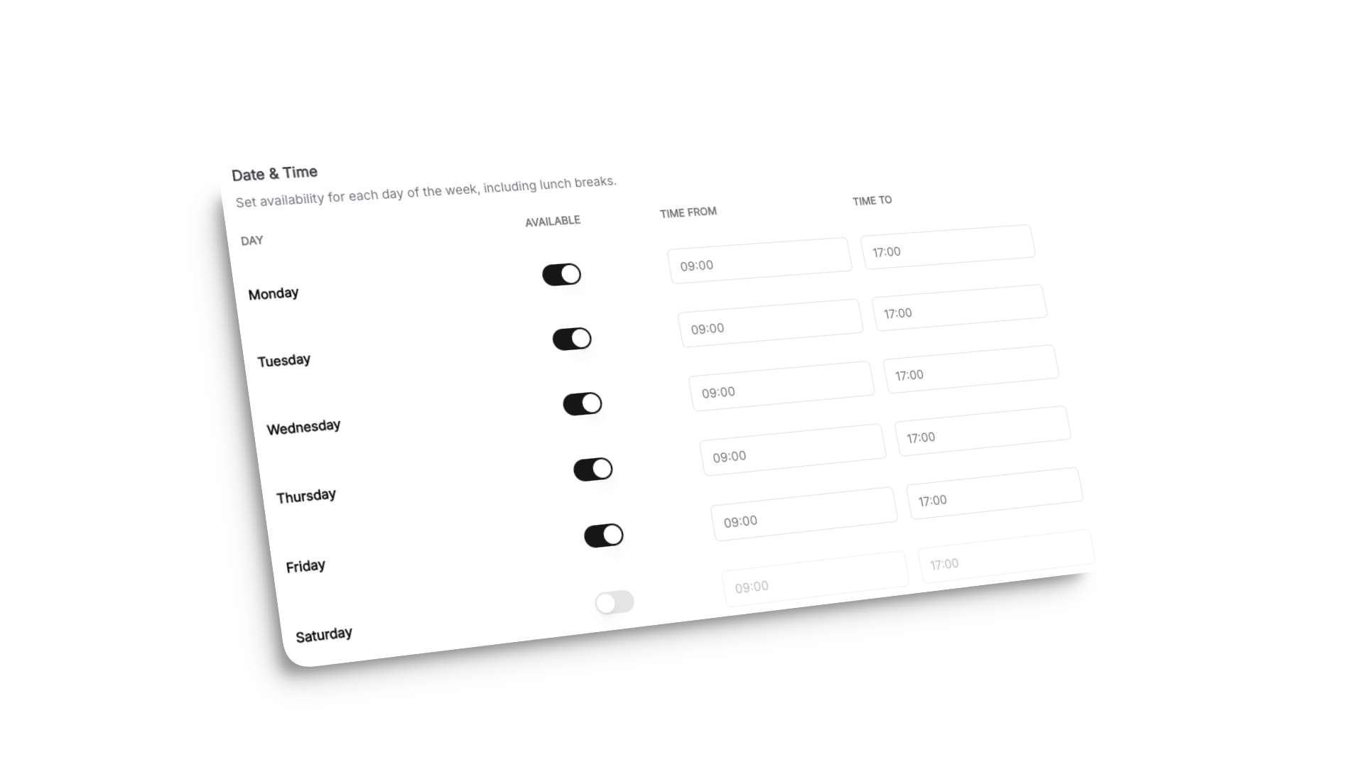 Bookings overview